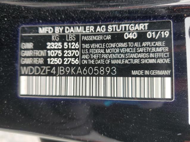 2019 MERCEDES-BENZ E 300 WDDZF4JB9KA605893