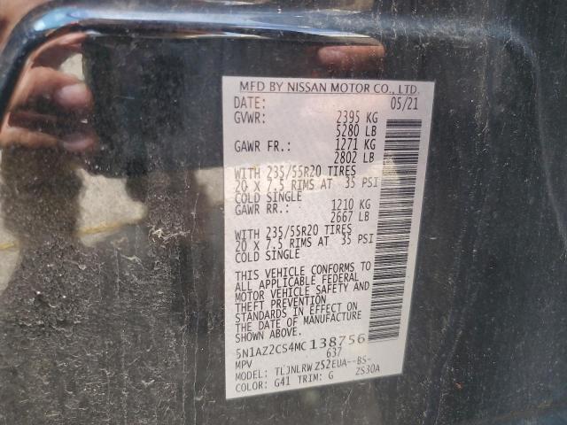 2021 NISSAN MURANO SL 5N1AZ2CS4MC138756