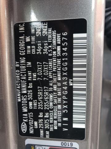 2016 KIA SORENTO LX 5XYPG4A3XGG134576