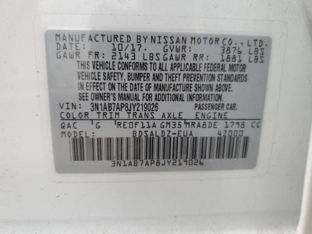 2018 NISSAN SENTRA S - 3N1AB7AP8JY219026