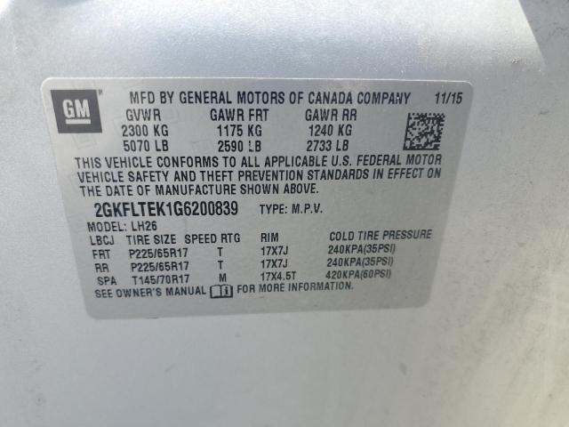 2016 GMC TERRAIN SL 2GKFLTEK1G6200839