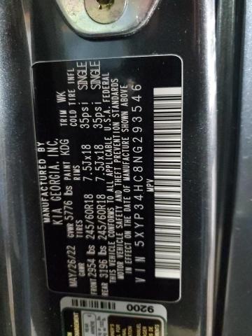 2022 KIA TELLURIDE 5XYP34HC8NG293546
