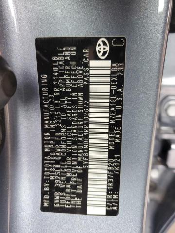 2024 TOYOTA COROLLA LE 5YFB4MDE1RP102677