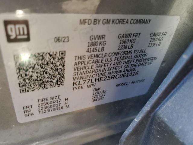 2024 CHEVROLET TRAX 1LT KL77LHE25RC061416