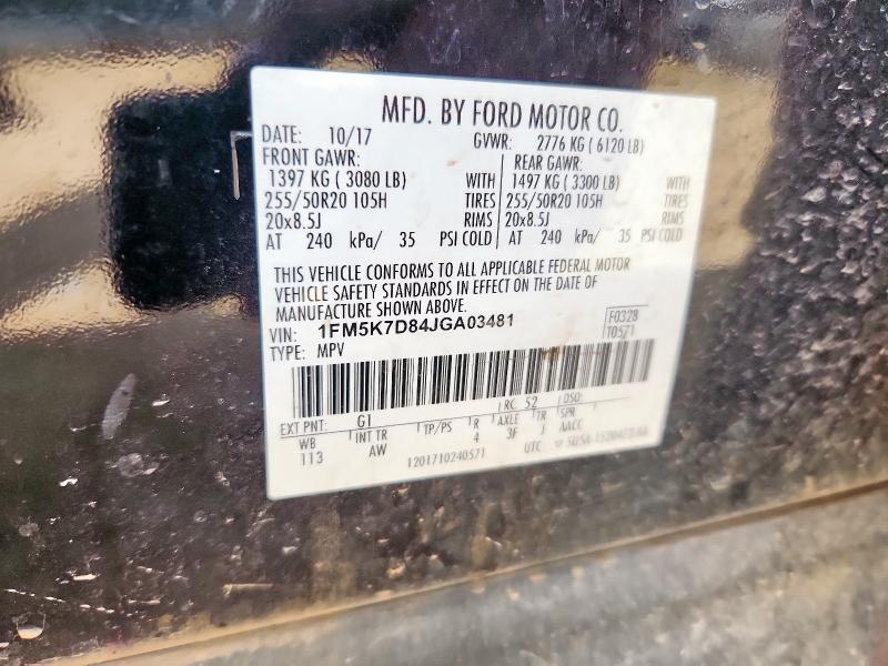 2018 FORD EXPLORER X - 1FM5K7D84JGA03481