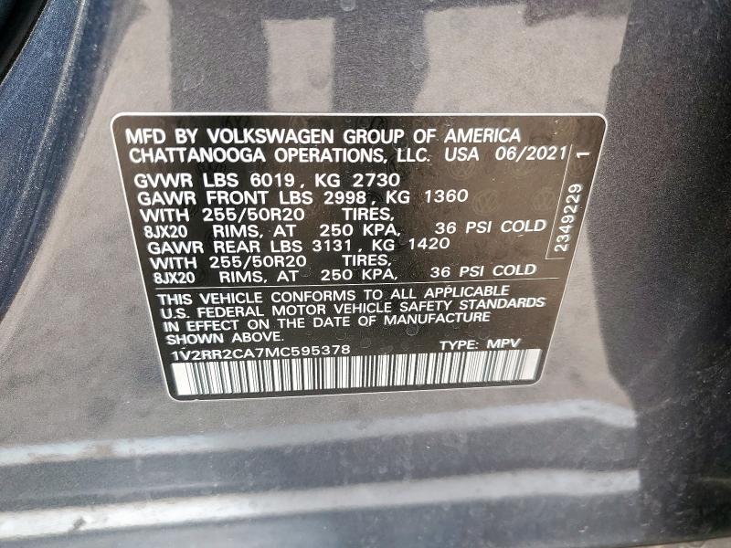 2021 VOLKSWAGEN ATLAS SE - 1V2RR2CA7MC595378