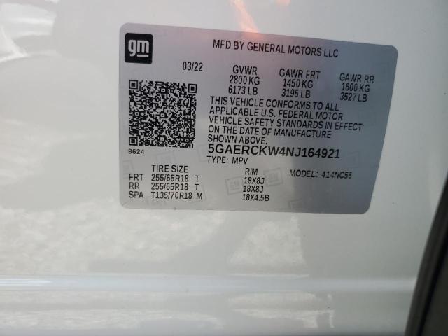 2022 BUICK ENCLAVE PR - 5GAERCKW4NJ164921
