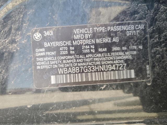 2017 BMW 340 XI WBA8B7G33HNU94727