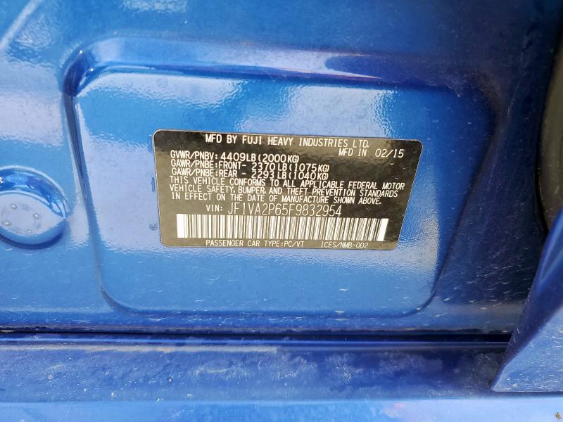 2015 SUBARU WRX STI JF1VA2P65F9832954