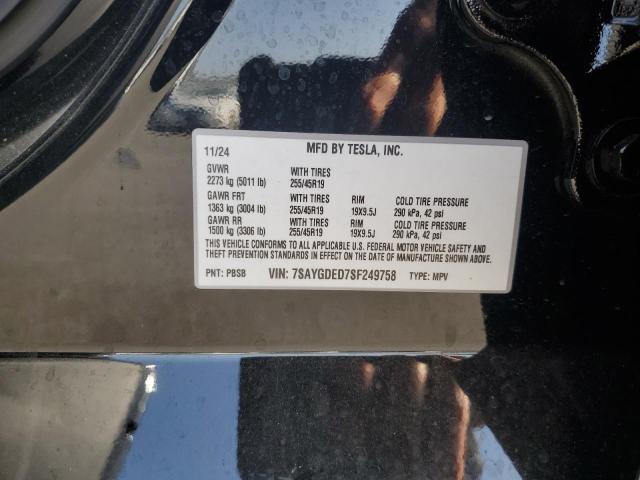 2025 TESLA MODEL Y 7SAYGDED7SF249758