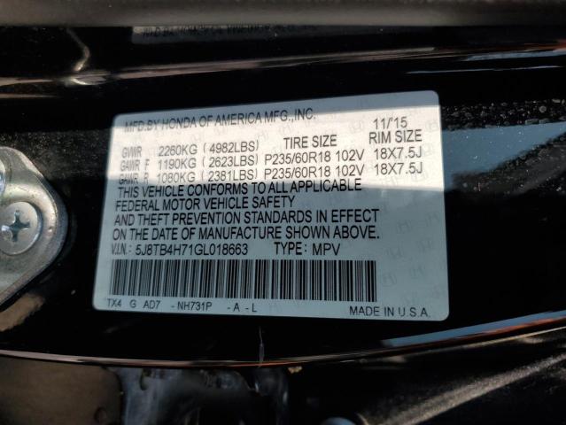 2016 ACURA RDX ADVANC 5J8TB4H71GL018663