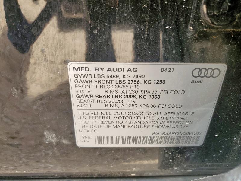 2021 AUDI Q5 PREMIUM WA1BAAFY2M2091303