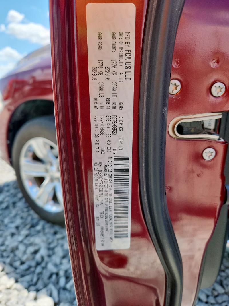 2016 RAM 1500 SPORT 1C6RR7MT8GS331781
