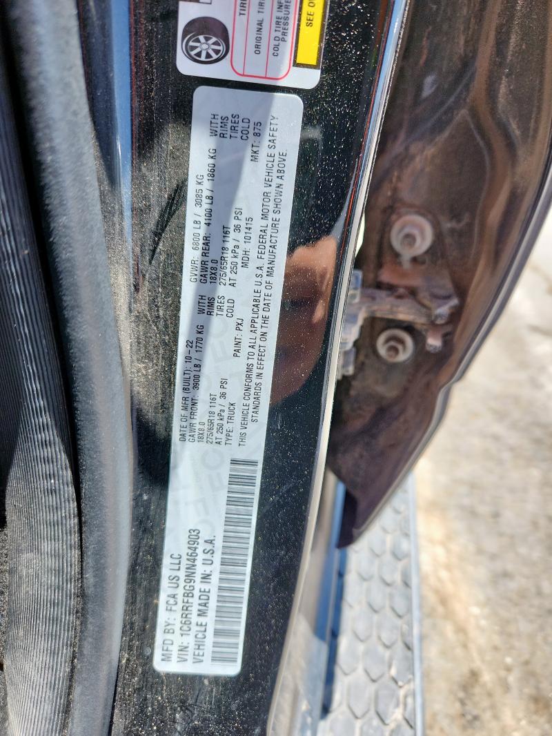 2022 RAM 1500 BIG H - 1C6RRFBG9NN464903