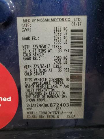 2017 NISSAN ROGUE SV - 5N1AT2MV3HC872403