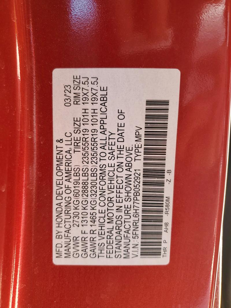 2023 HONDA ODYSSEY SP 5FNRL6H77PB052921
