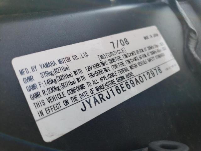 2009 YAMAHA YZFR6 JYARJ16E69A012976
