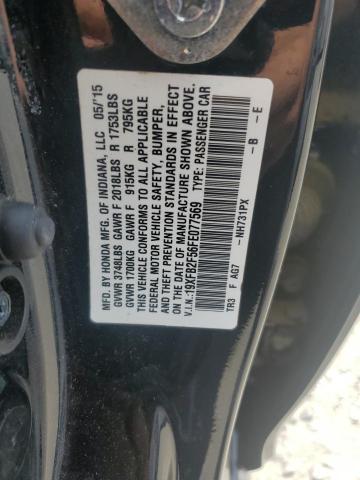 2015 HONDA CIVIC LX 19XFB2F56FE077569