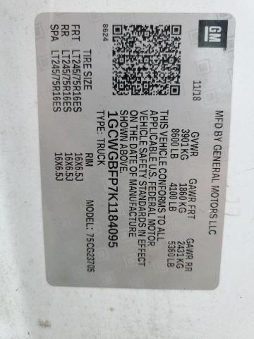 2019 CHEVROLET EXPRESS G2 1GCWGBFP7K1184095