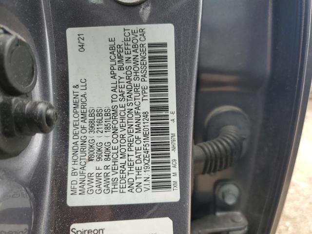 2021 HONDA INSIGHT EX 19XZE4F51ME011248