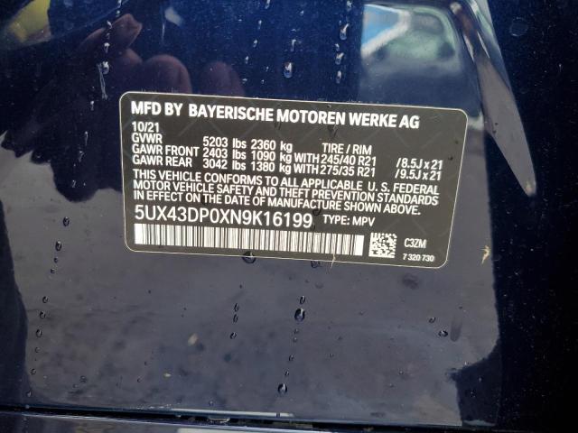 2022 BMW X3 SDRIVE3 5UX43DP0XN9K16199