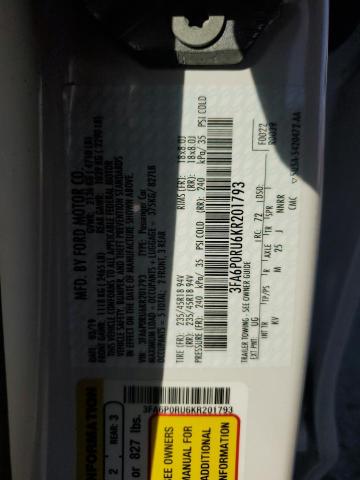 2019 FORD FUSION TIT - 3FA6P0RU6KR201793