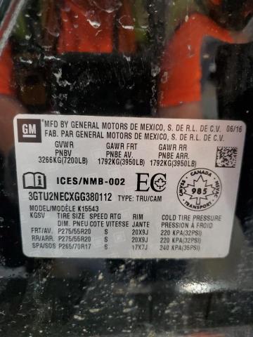 2016 GMC SIERRA K15 3GTU2NECXGG380112
