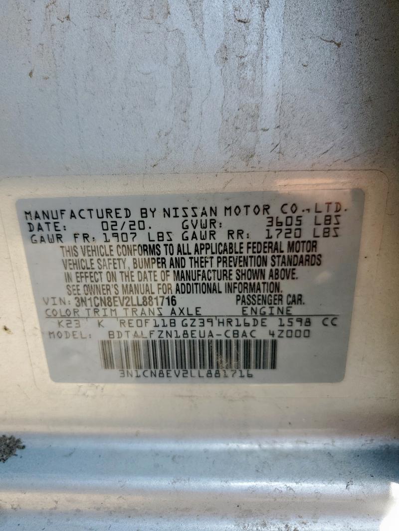 2020 NISSAN VERSA SV 3N1CN8EV2LL881716