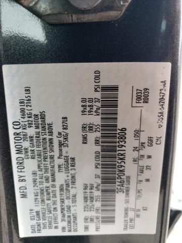 2019 FORD FUSION TIT 3FA6P0K95KR193806