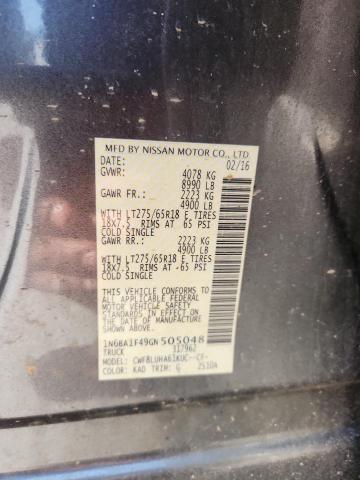 2016 NISSAN TITAN XD S 1N6BA1F49GN505048