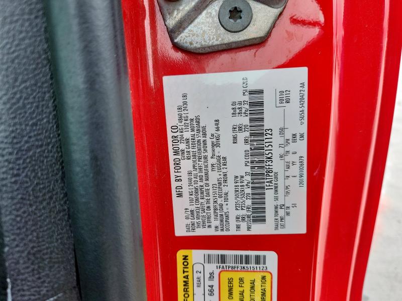 2019 FORD MUSTANG GT 1FATP8FF3K5151123