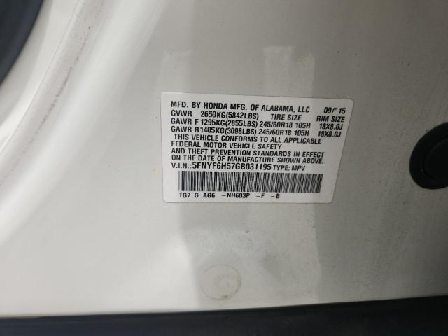 2016 HONDA PILOT EXL - 5FNYF6H57GB031195