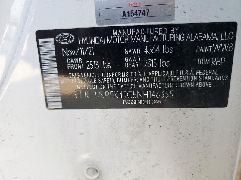 2022 HYUNDAI SONATA N L 5NPEK4JC5NH146355