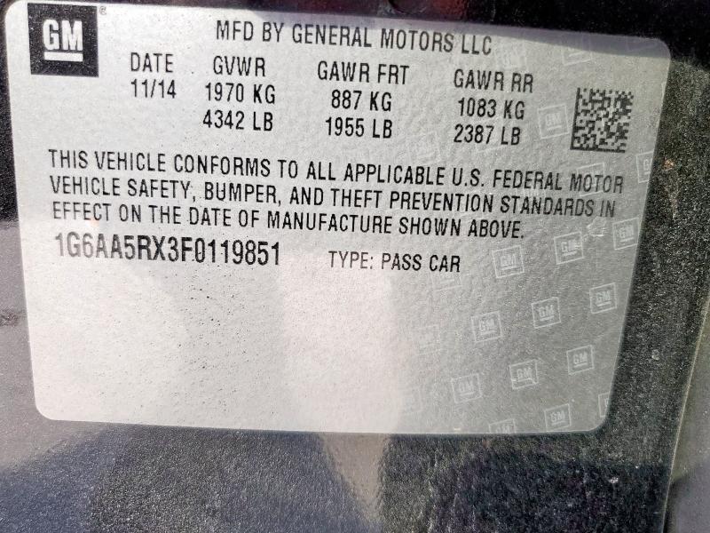 2015 CADILLAC ATS 1G6AA5RX3F0119851