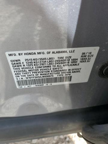 2018 HONDA PILOT EXL - 5FNYF5H54JB030975