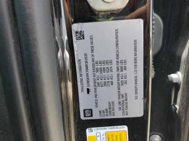 2021 CHEVROLET TAHOE K150 1GNSKRKT6MR361630