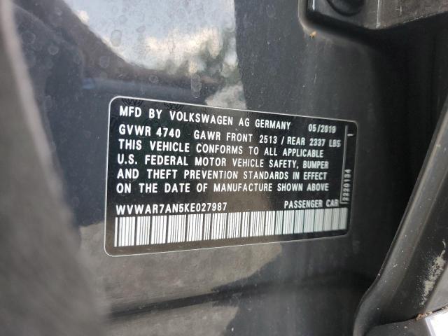 2019 VOLKSWAGEN ARTEON SE WVWAR7AN5KE027987