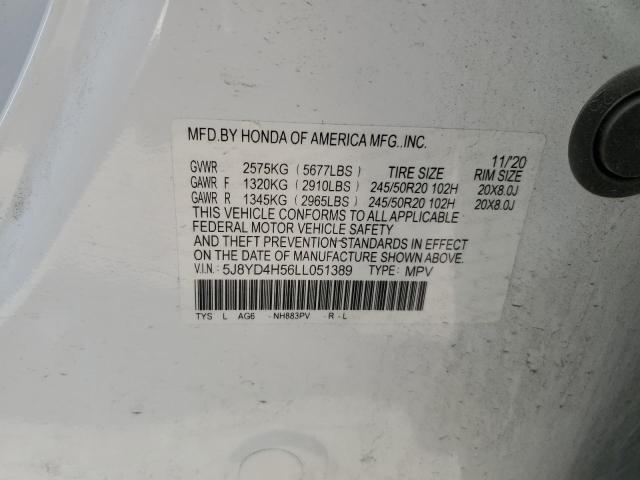 2020 ACURA MDX TECHNOLOGY 5J8YD4H56LL051389