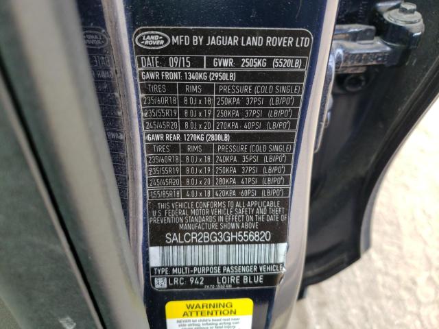 2016 LAND ROVER DISCOVERY SALCR2BG3GH556820