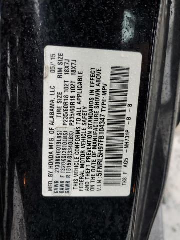 2015 HONDA ODYSSEY TO 5FNRL5H97FB104347
