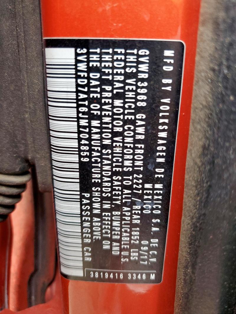 2018 VOLKSWAGEN BEETLE S 3VWFD7AT6JM704859