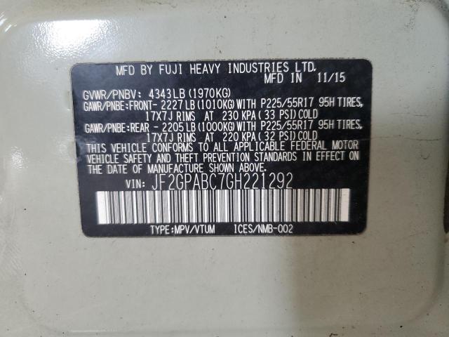 2016 SUBARU CROSSTREK JF2GPABC7GH221292