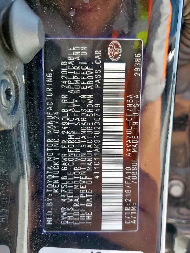 2024 TOYOTA CAMRY LE - 4T1C11AK9RU230749