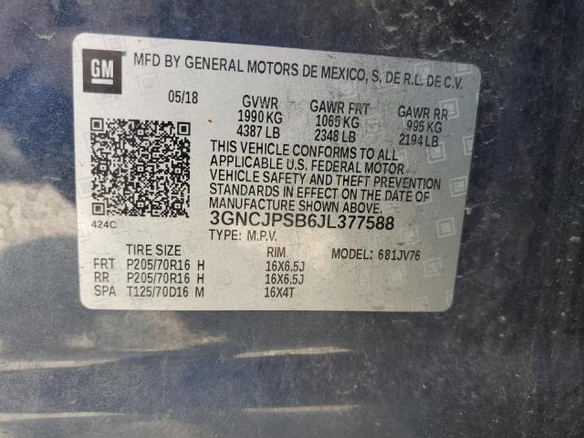 2018 CHEVROLET TRAX 1LT - 3GNCJPSB6JL377588