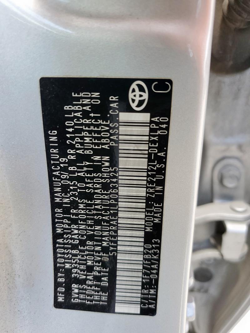 2020 TOYOTA COROLLA LE - 5YFEPRAE1LP063425