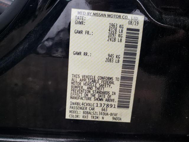 2020 NISSAN ALTIMA SR 1N4BL4CVXLC137891
