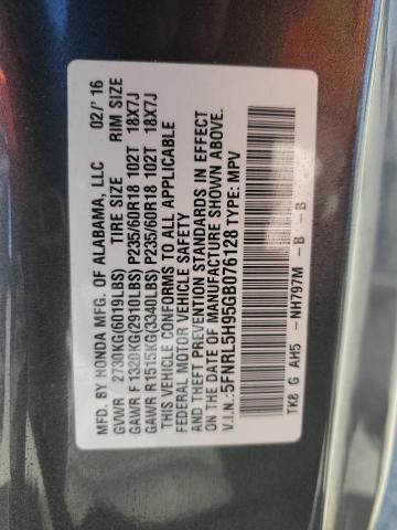 2016 HONDA ODYSSEY TO 5FNRL5H95GB076128