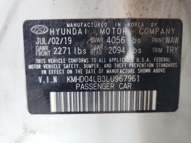 2020 HYUNDAI ELANTRA SP KMHD04LB3LU967961
