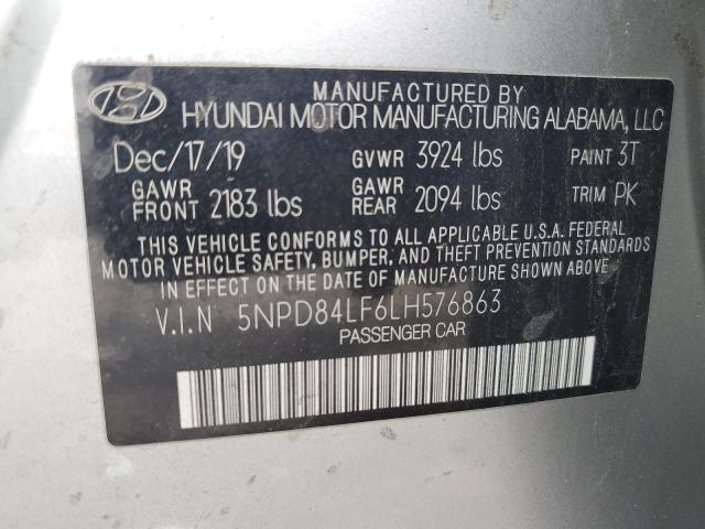 2020 HYUNDAI ELANTRA SE 5NPD84LF6LH576863