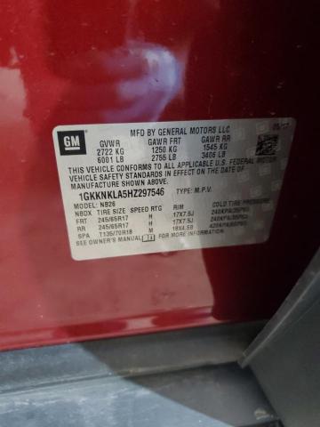 2017 GMC ACADIA SLE 1GKKNKLA5HZ297546